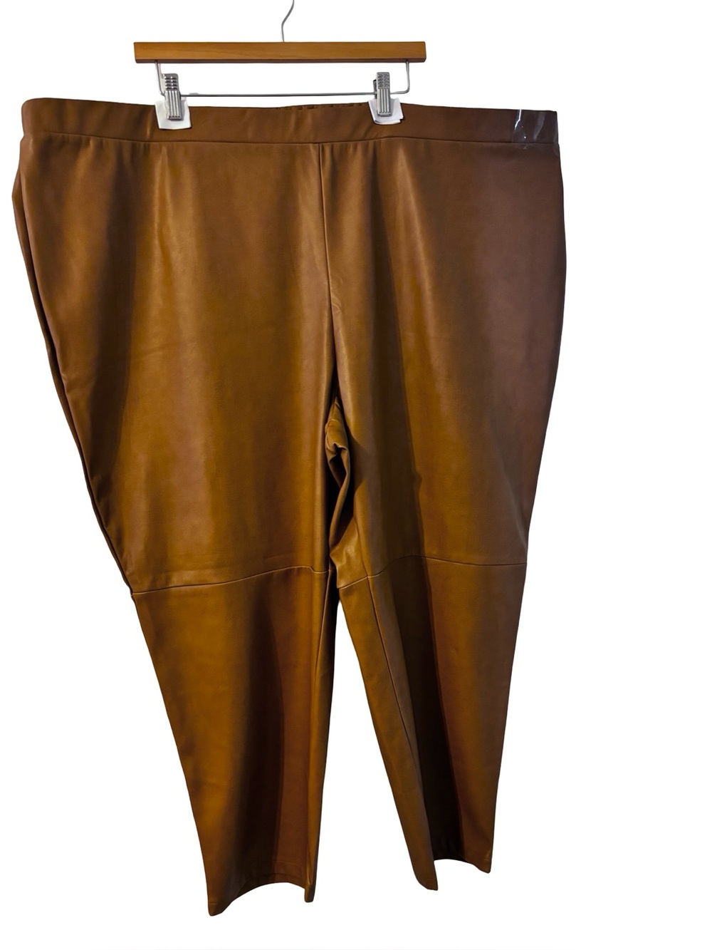 Sonoma Brown Faux Leather Straight-Leg Pants